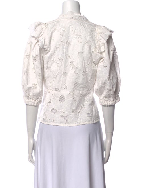 Sandro Lace Pattern V-Neck Crop Top