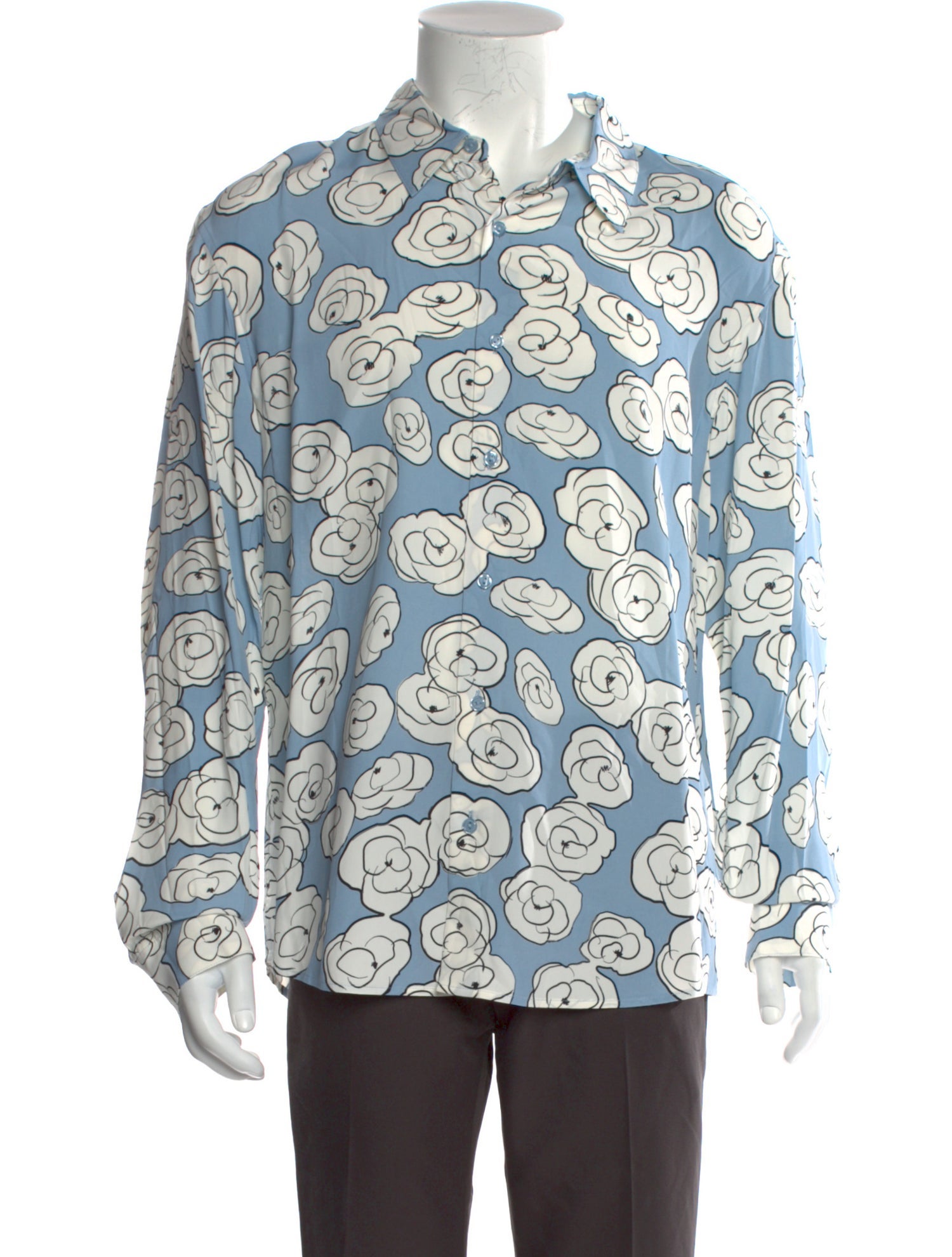 Sandro Floral Print Long Sleeve Shirt