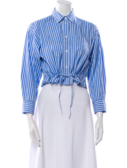 Sandro Striped Long Sleeve Crop Top