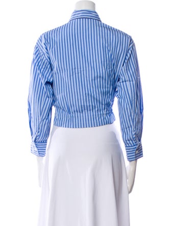 Sandro Striped Long Sleeve Crop Top