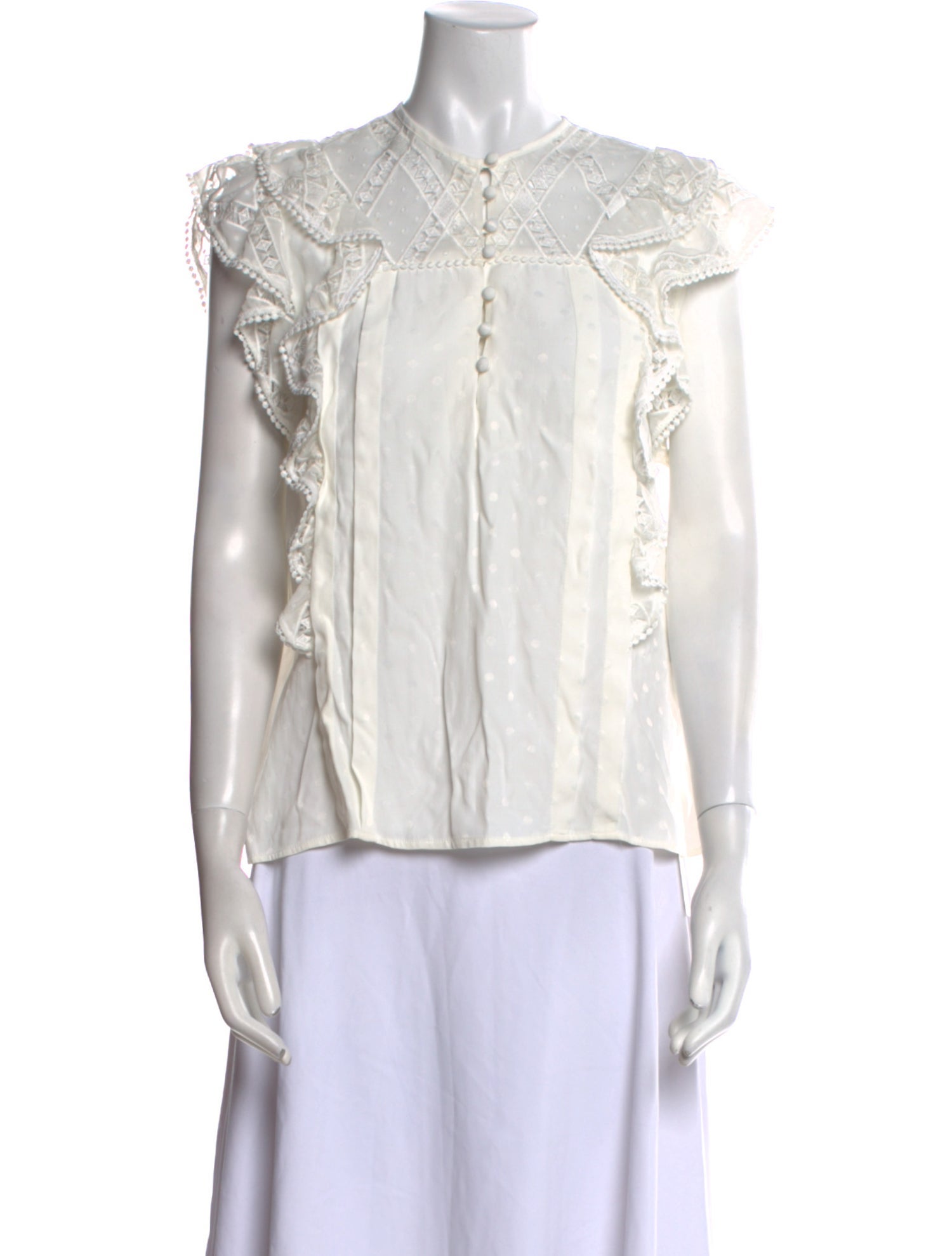 Sandro Crew Neck Short Sleeve Blouse