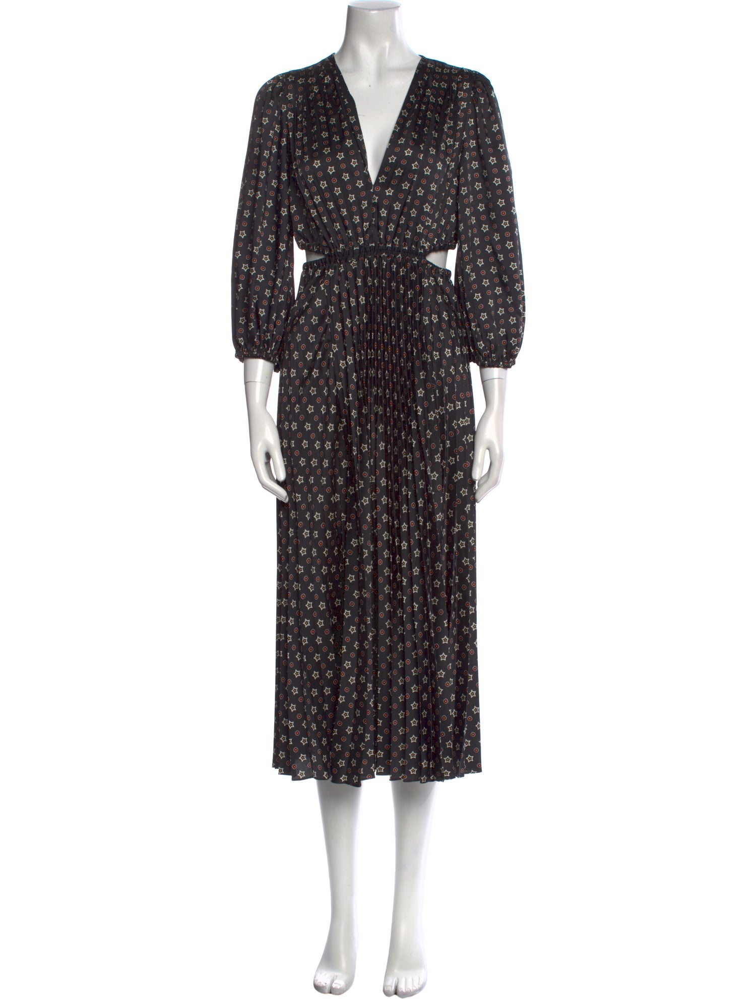 Sandro Printed Midi Length Dress