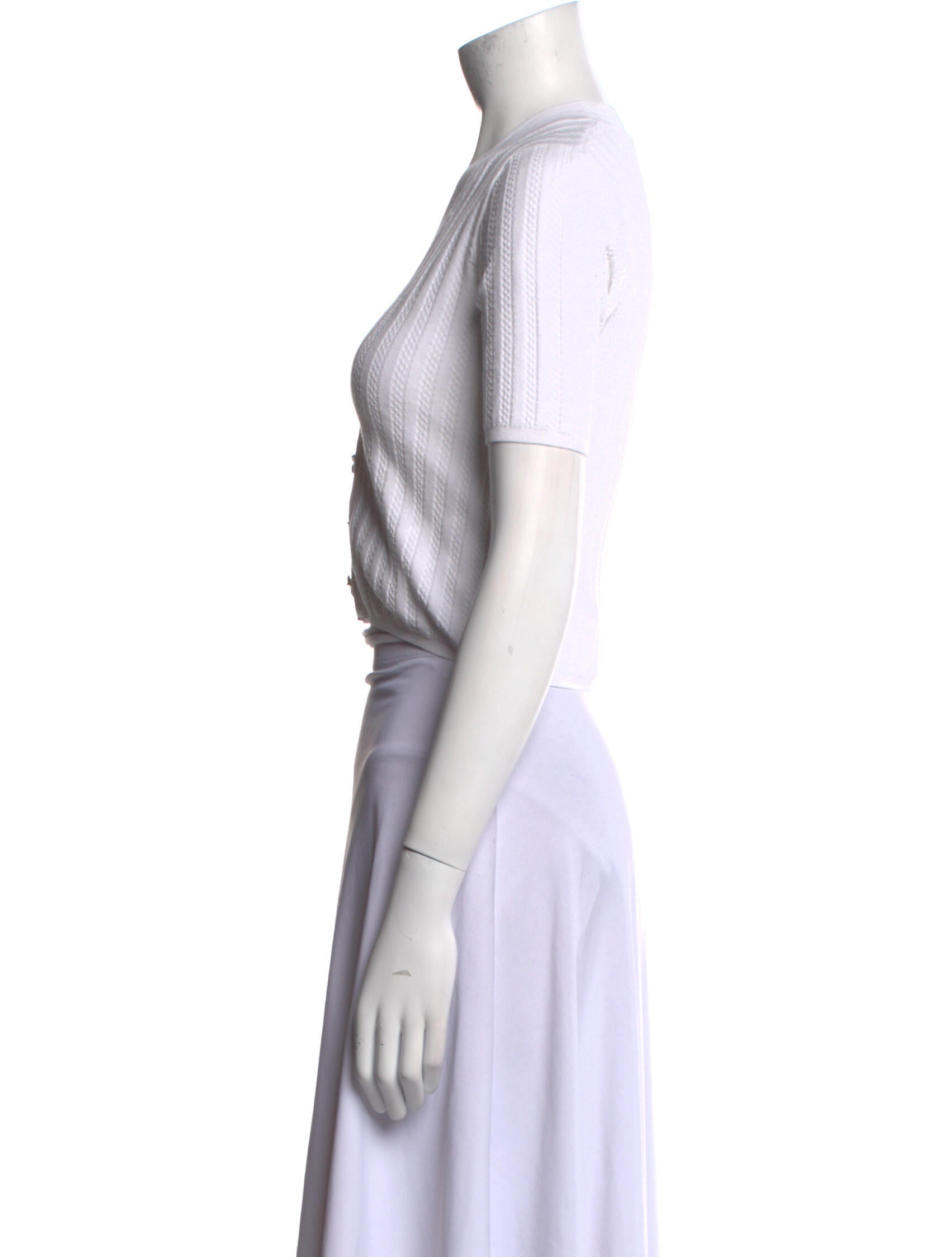 Sandro V-Neck Short Sleeve Crop Top