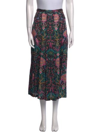 Sandro Floral Print Midi Length Skirt