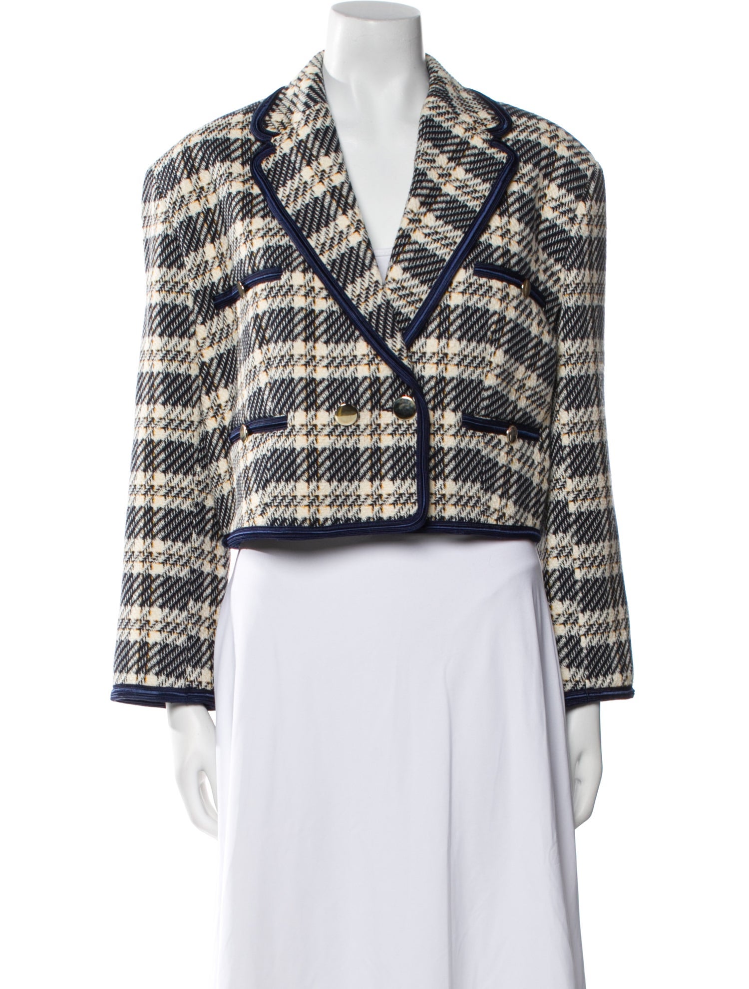 Sandro Plaid Print Blazer