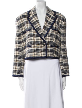 Sandro Plaid Print Blazer