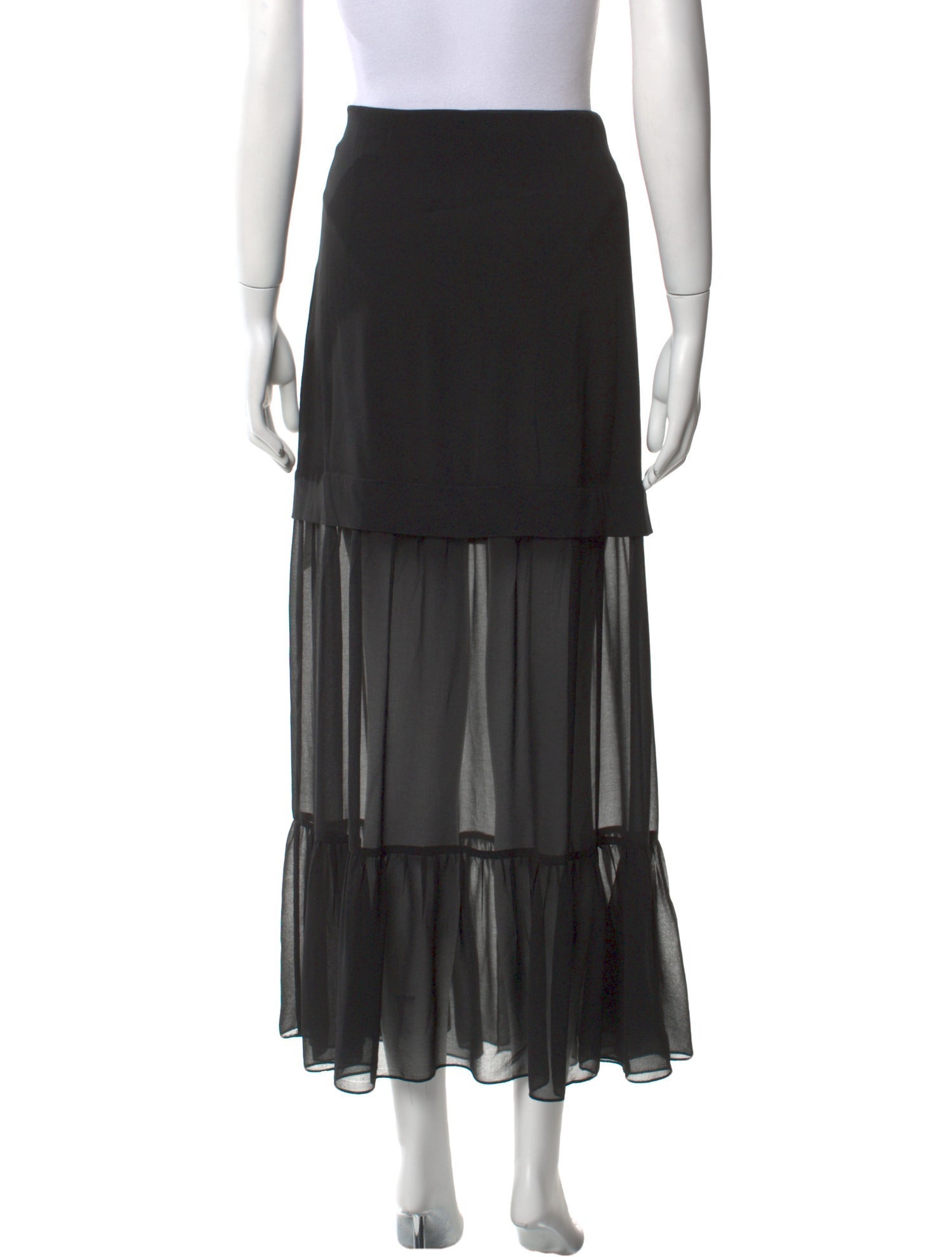 Sandro Ruffle Embellishment Midi Length Skirt