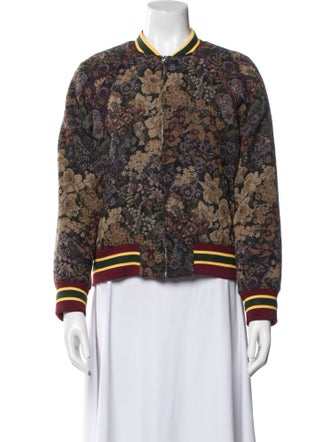 Sandro Floral Print Bomber Jacket