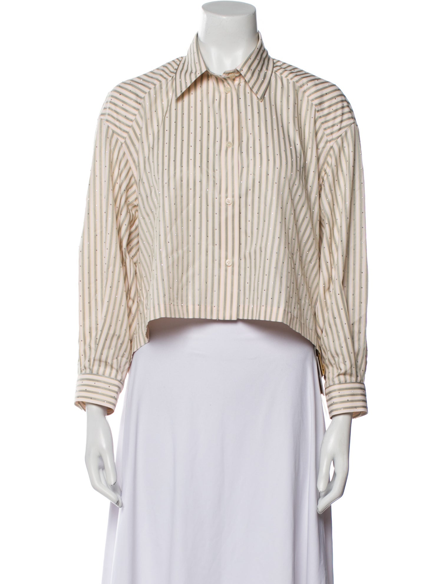 Sandro Striped Long Sleeve Crop Top w/ Tags