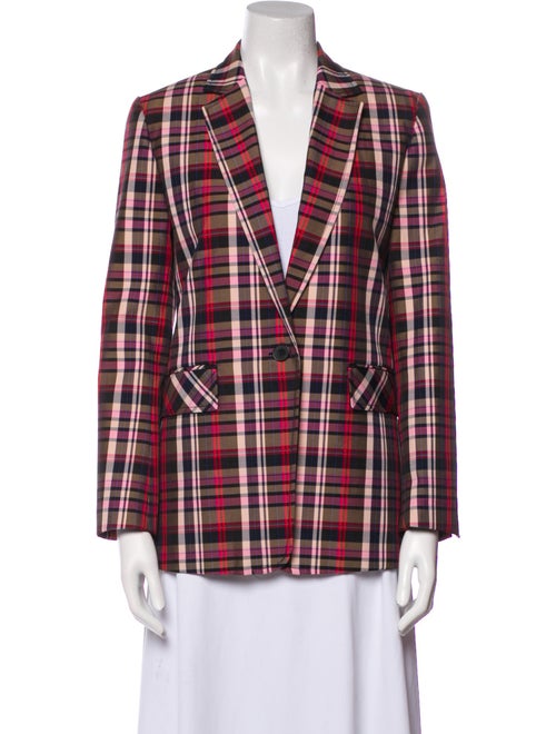 Sandro Plaid Print Blazer