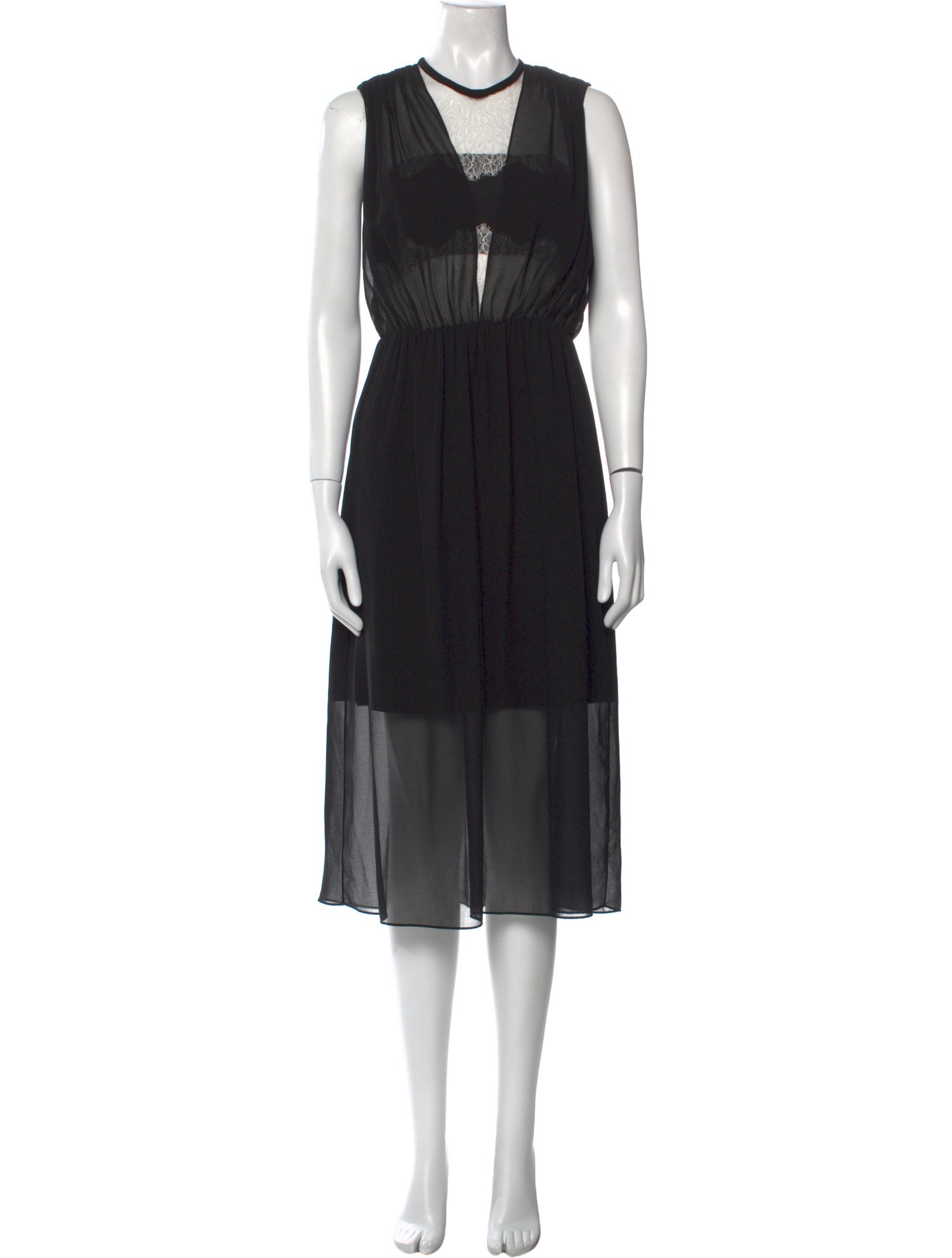 Sandro Crew Neck Midi Length Dress