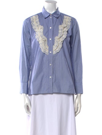 Sandro Striped Long Sleeve Button-Up Top