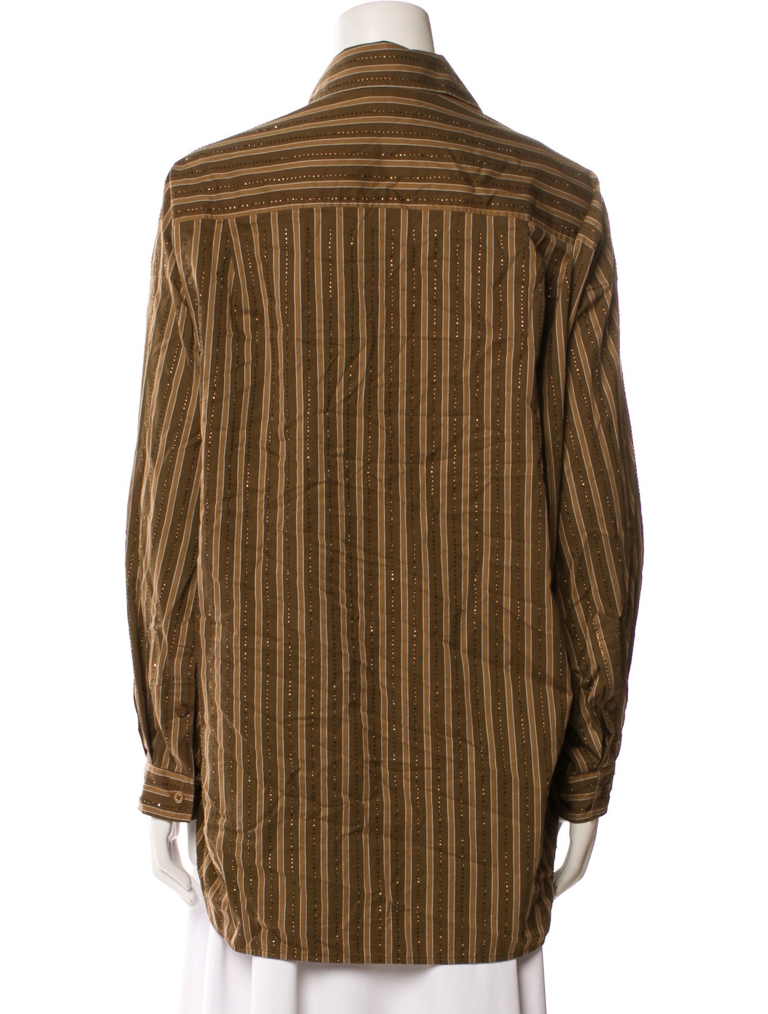 Sandro Striped Long Sleeve Button-Up Top