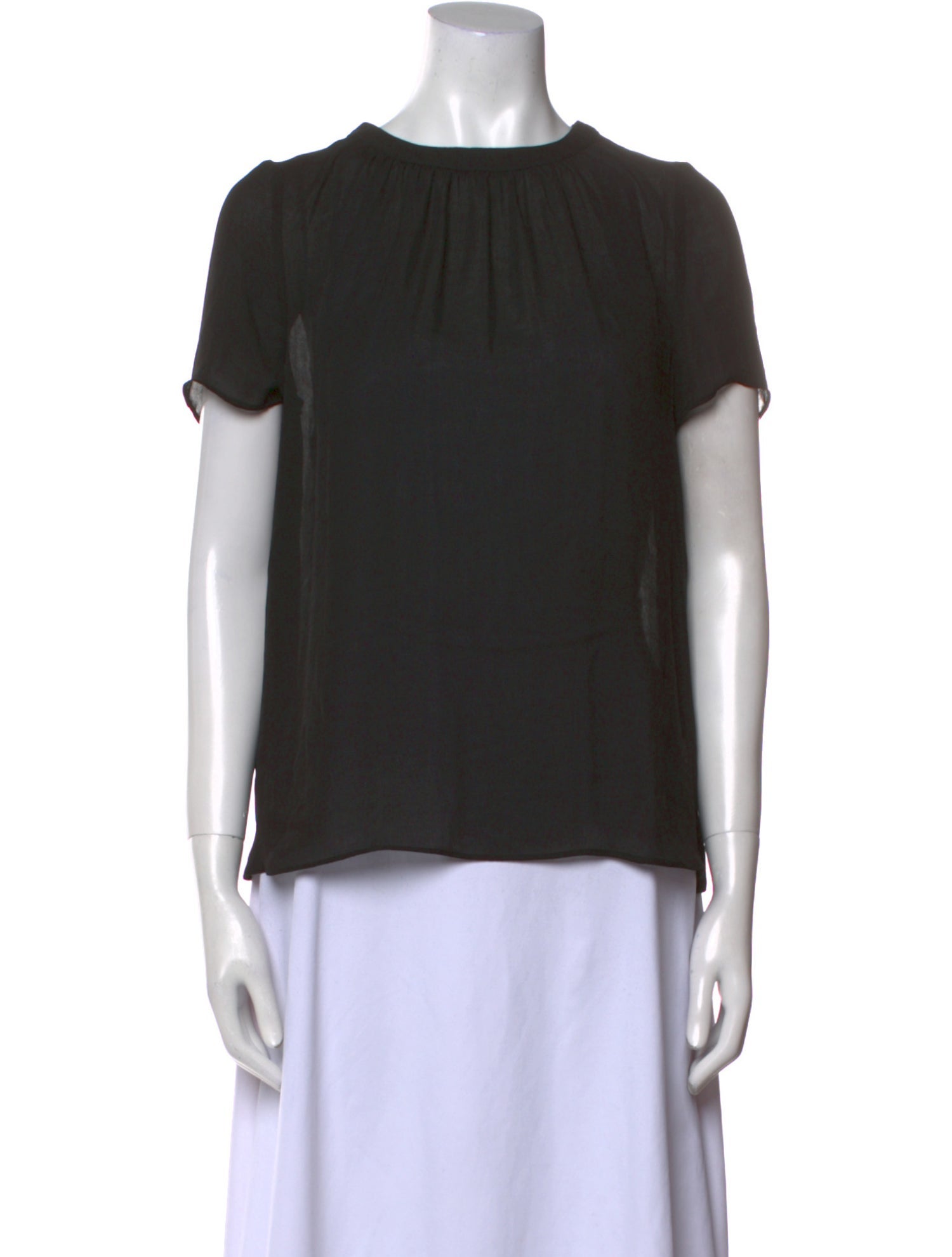 Sandro Bateau Neckline Short Sleeve Blouse