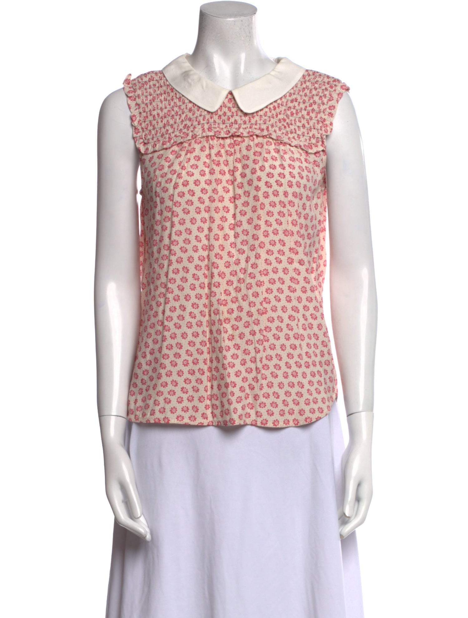 Sandro Graphic Print Sleeveless Polo