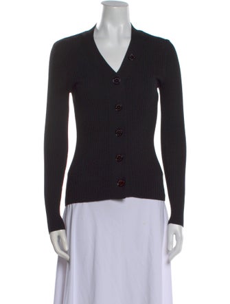 Sandro V-Neck Long Sleeve Top