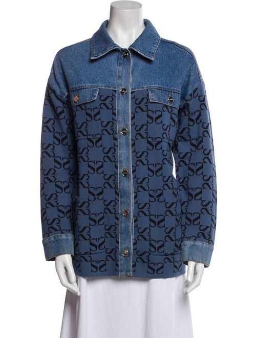 Sandro Printed Denim Jacket
