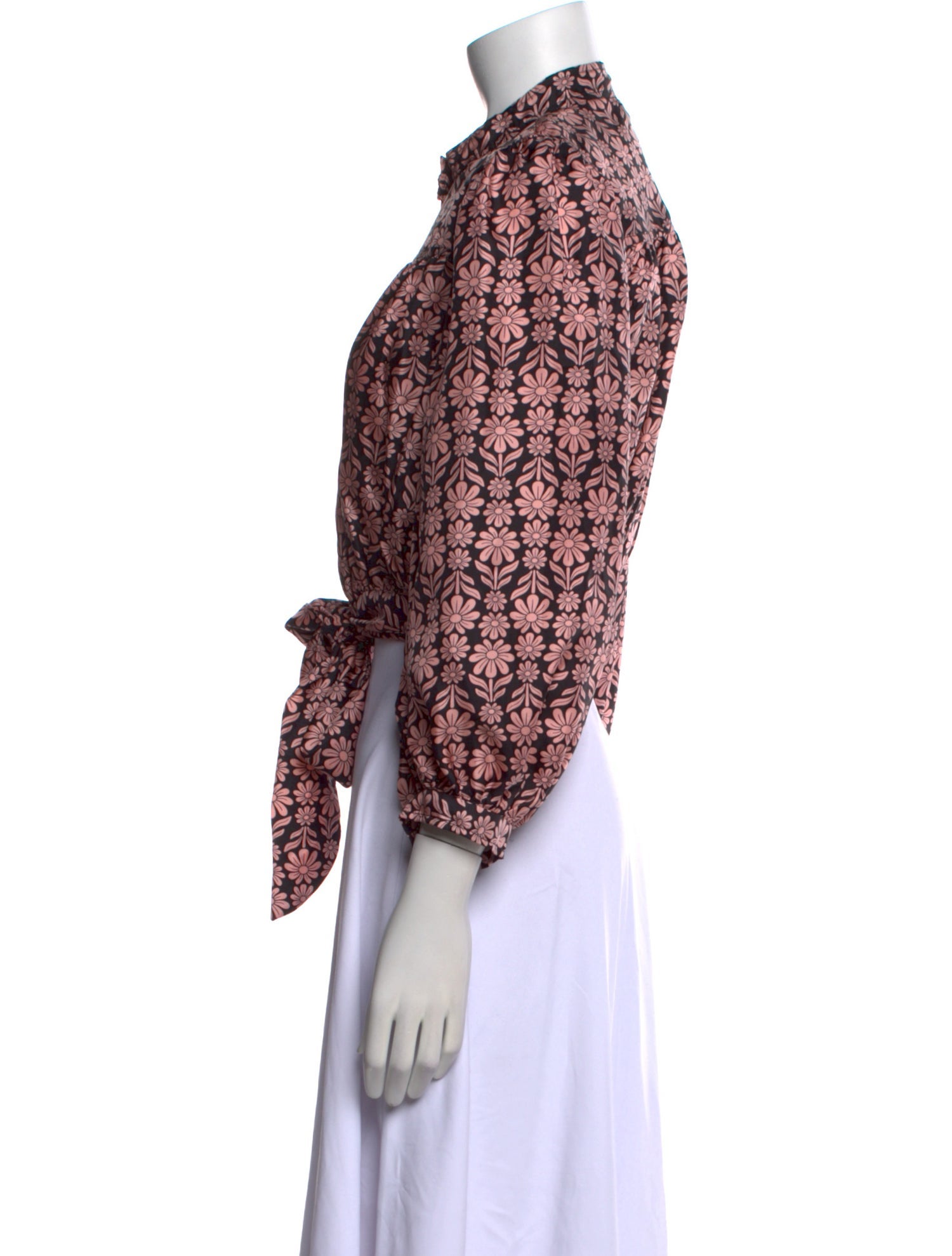 Sandro Silk Floral Print Crop Top