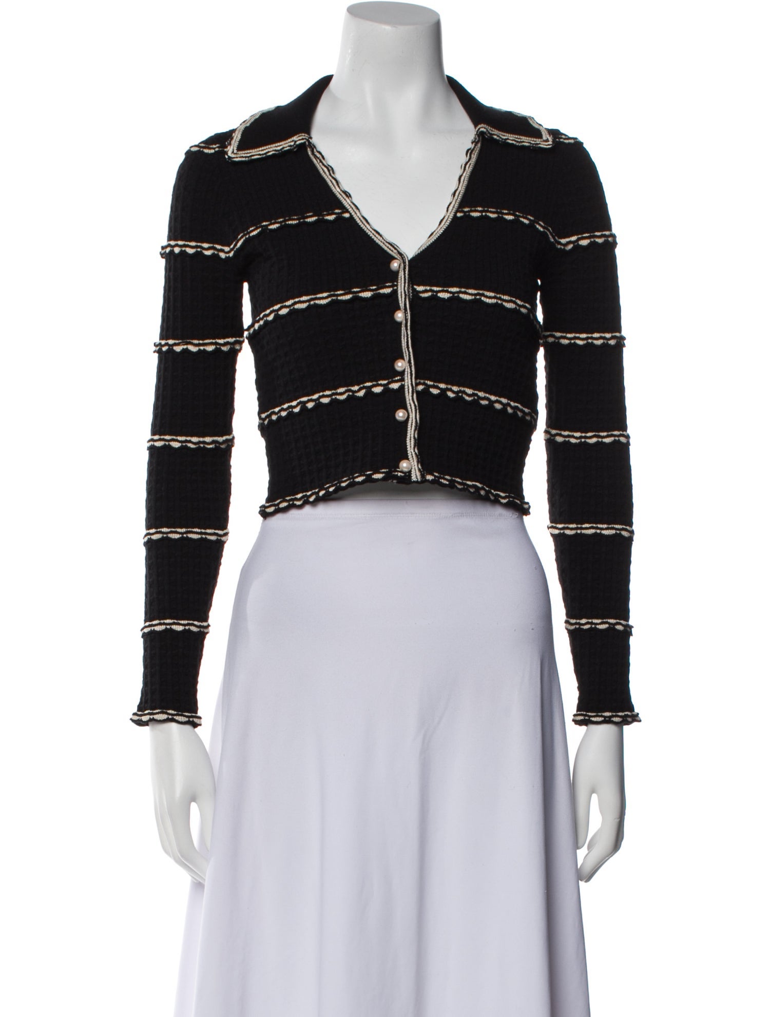 Sandro Striped V-Neck Sweater