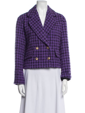 Sandro Wool Plaid Print Blazer