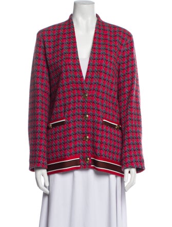 Sandro Wool Plaid Print Blazer