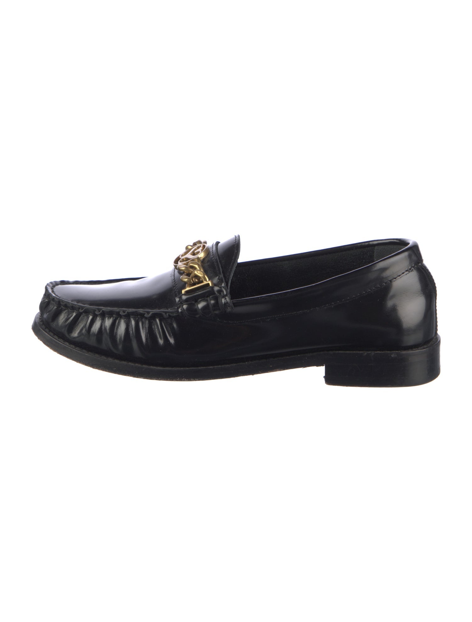 Sandro Leather Chain-Link Accents Loafers