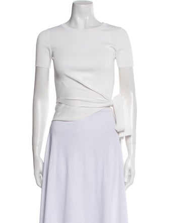 Sandro Crew Neck Short Sleeve Crop Top