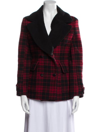 Sandro Wool Plaid Print Jacket