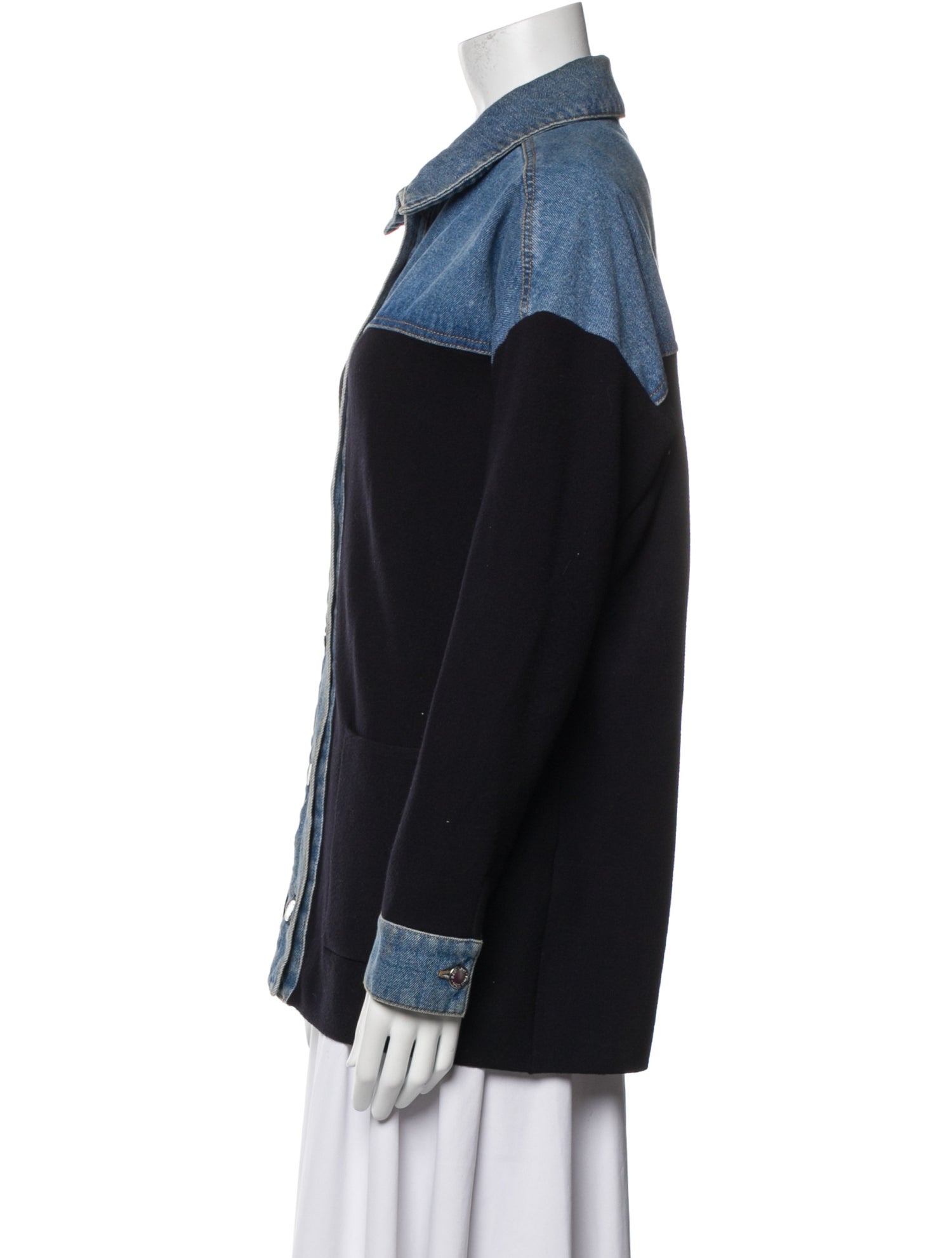 Sandro Colorblock Pattern Denim Jacket
