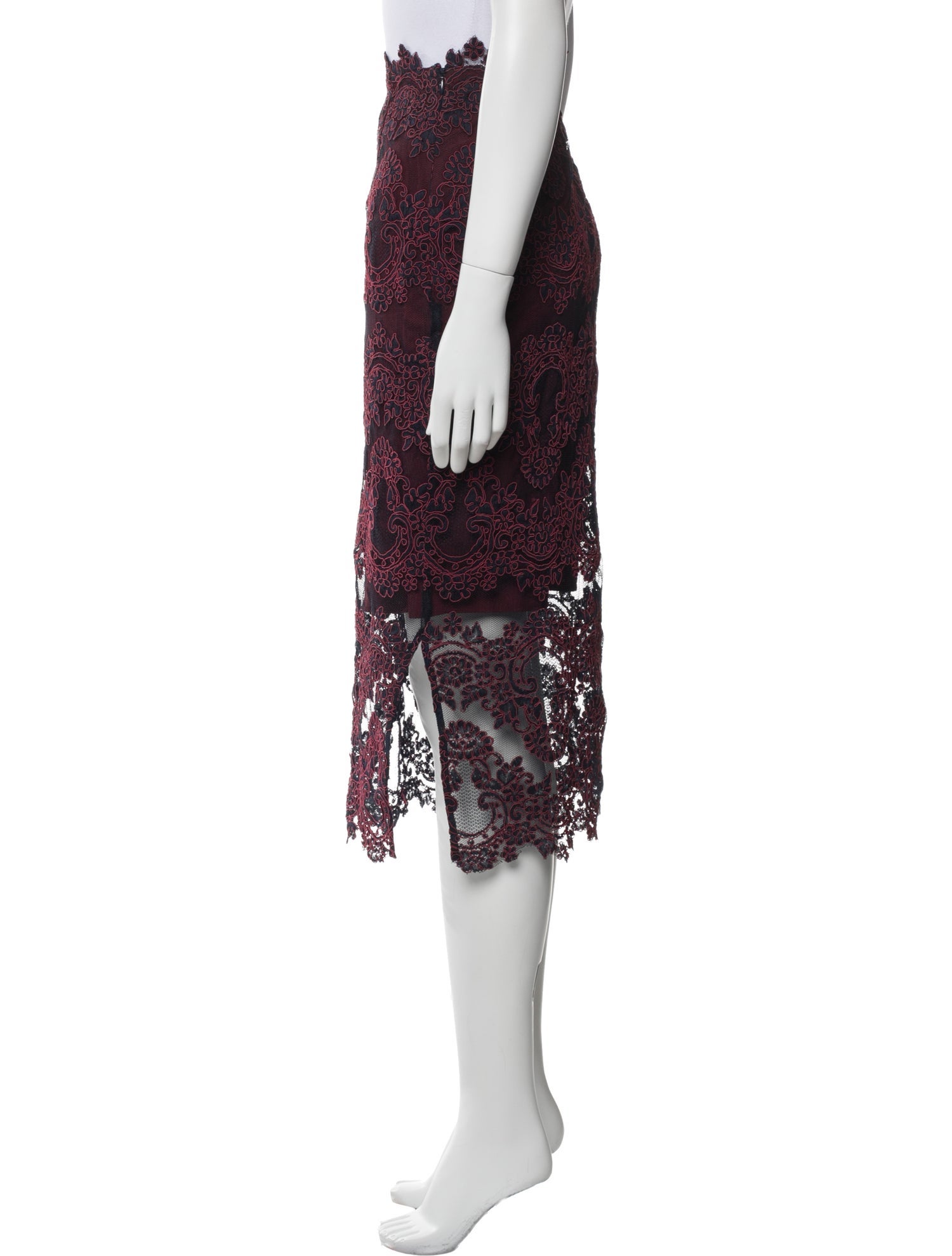 Sandro Lace Pattern Midi Length Skirt