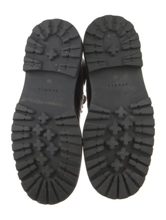 Sandro Leather Combat Boots