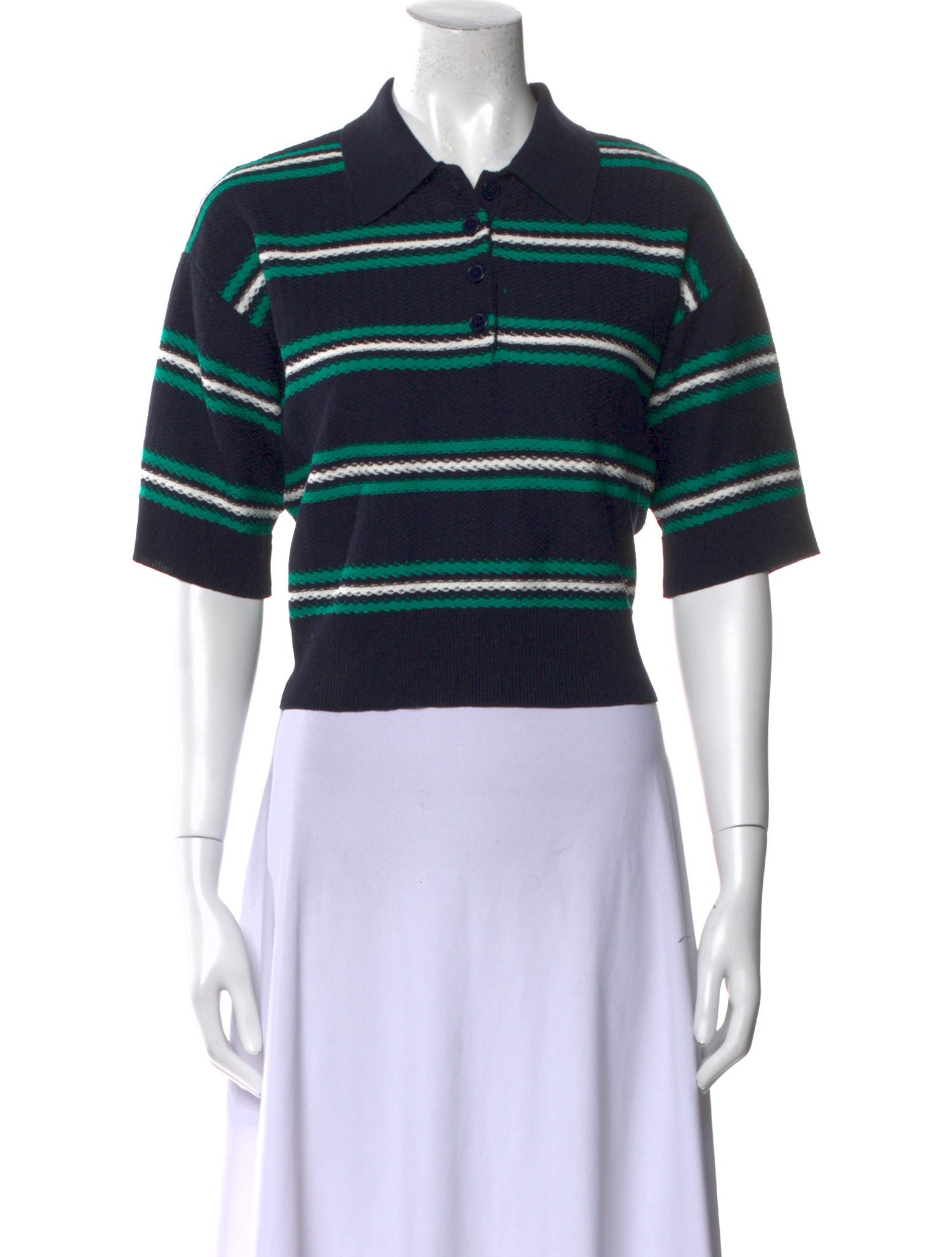 Sandro Striped Short Sleeve Polo