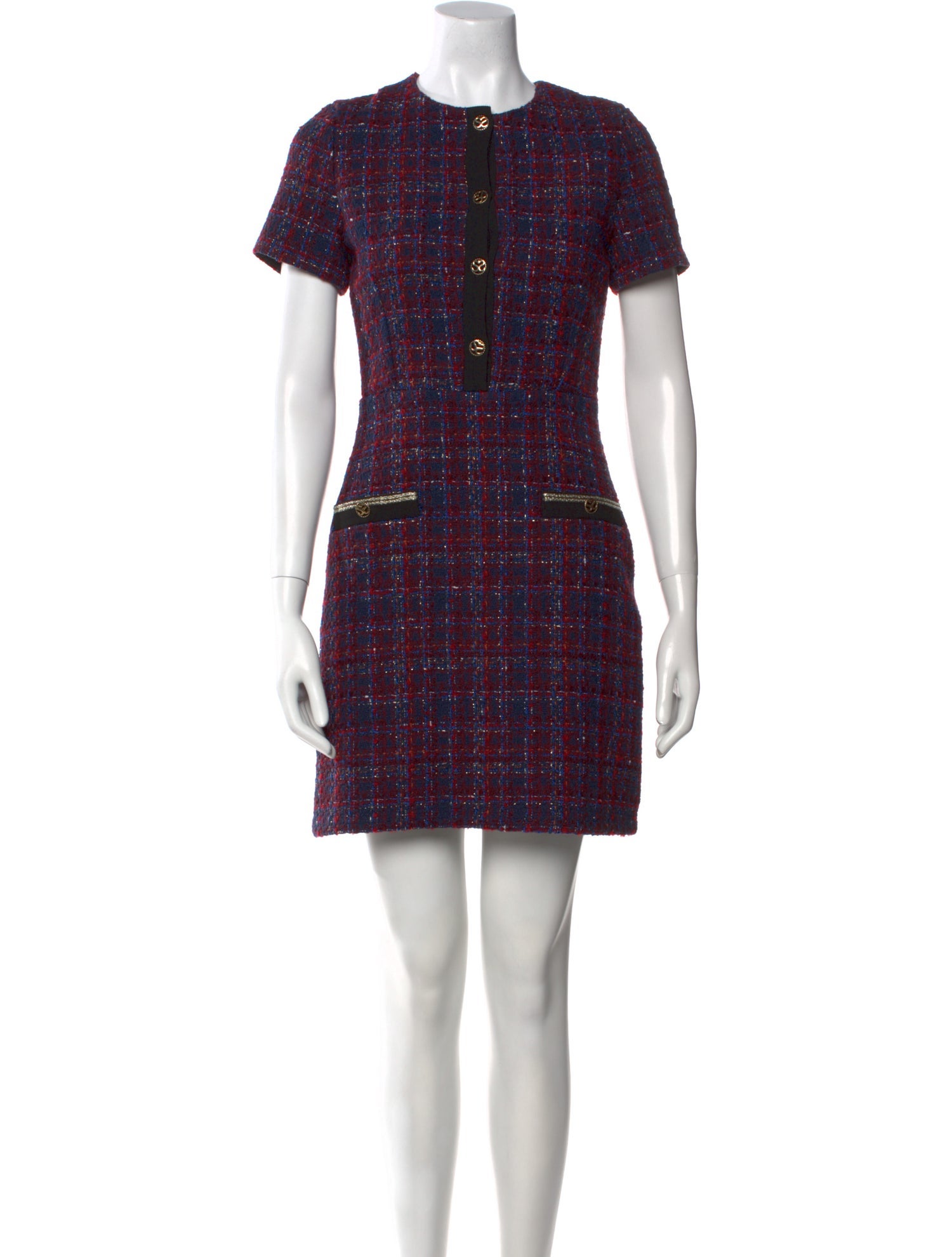 Sandro Plaid Print Mini Dress w/ Tags