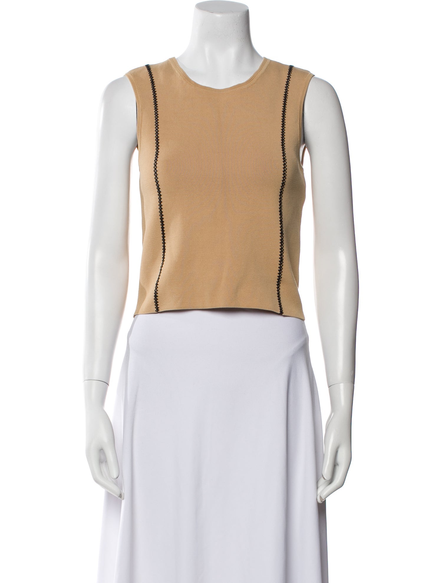 Sandro Scoop Neck Sleeveless Crop Top