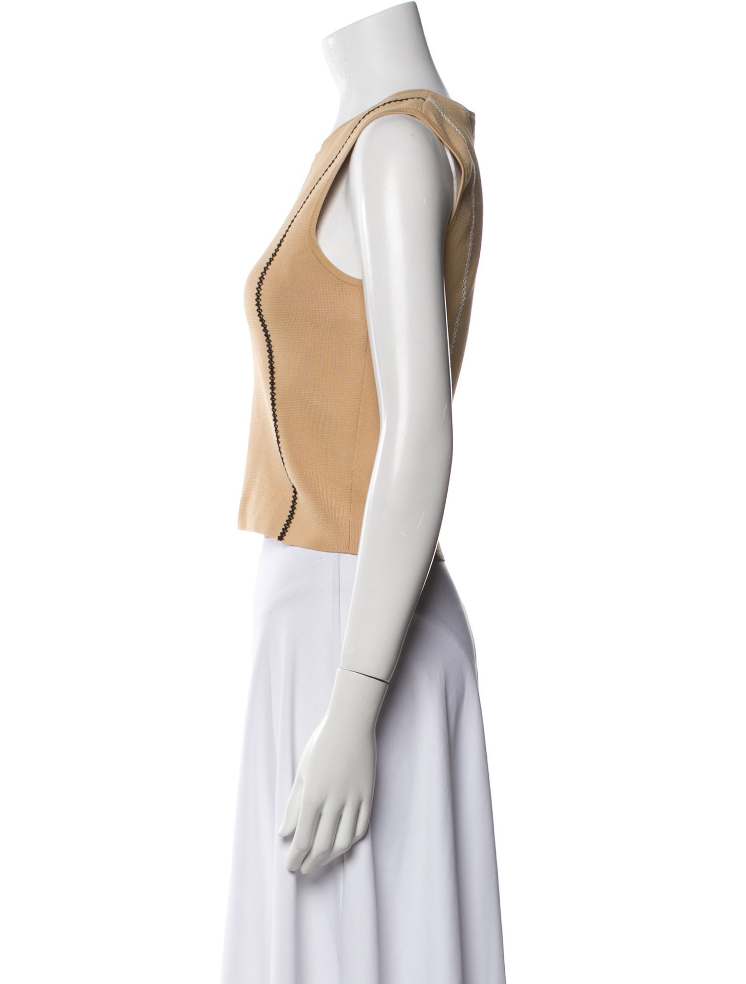 Sandro Scoop Neck Sleeveless Crop Top