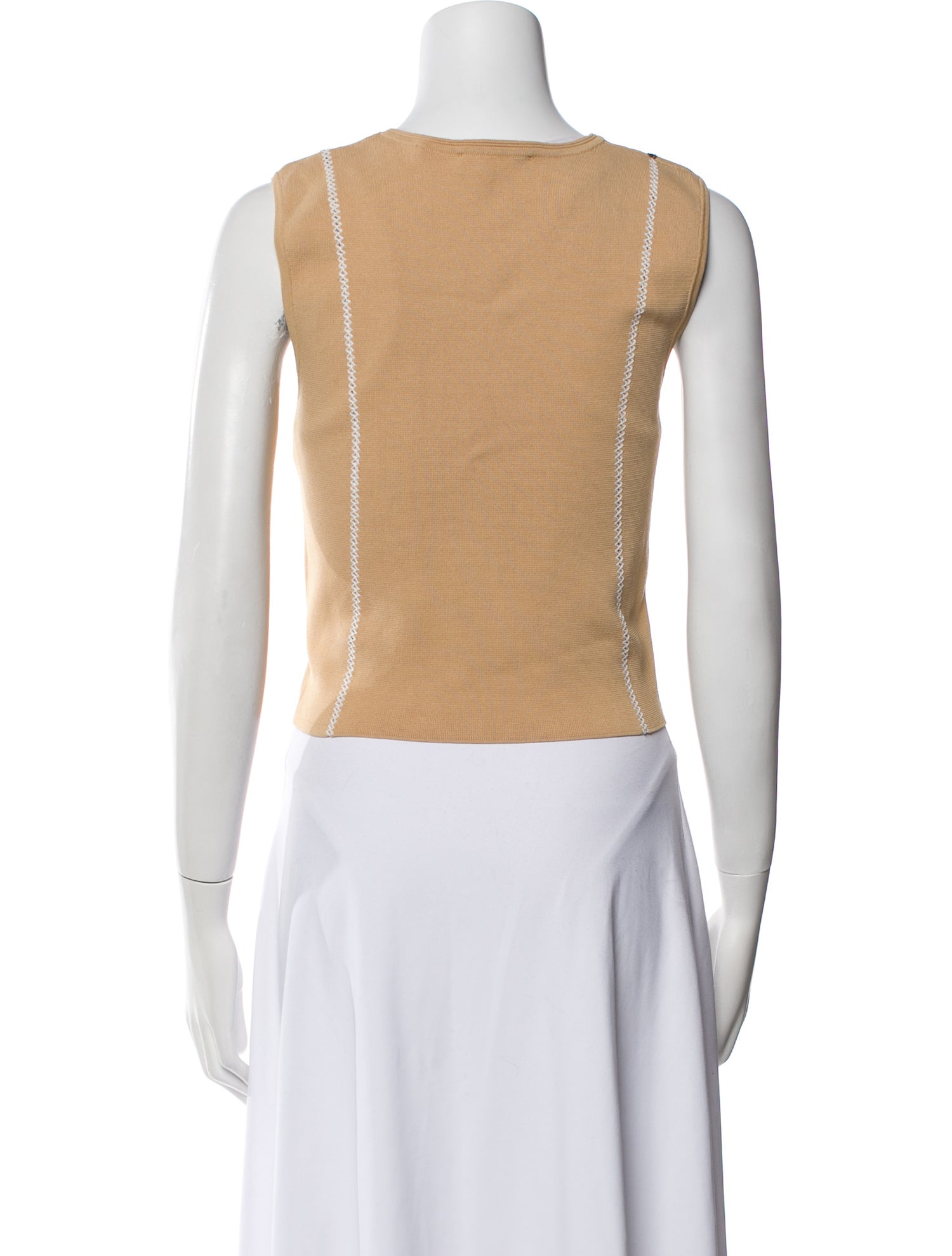 Sandro Scoop Neck Sleeveless Crop Top