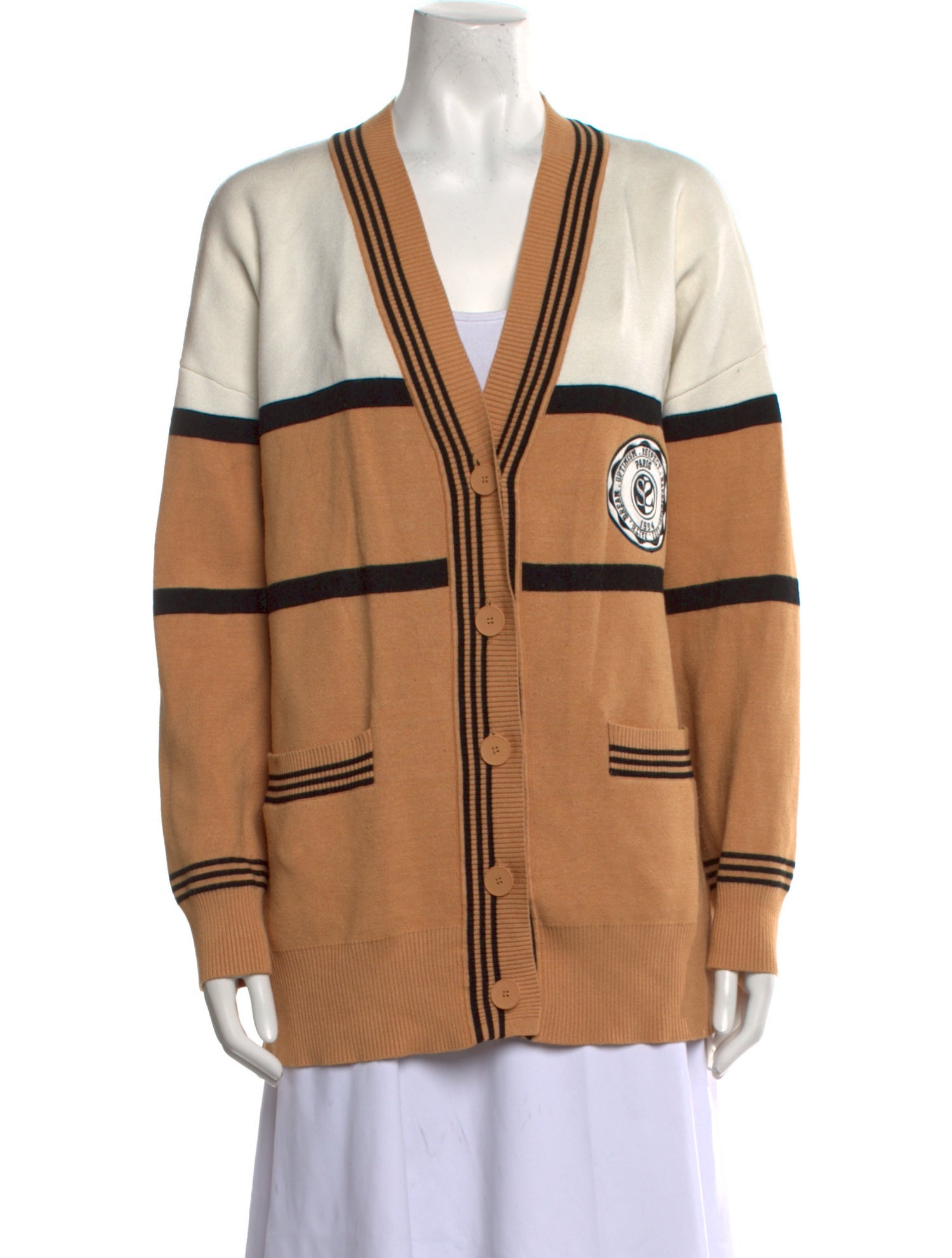 Sandro Striped V-Neck Sweater