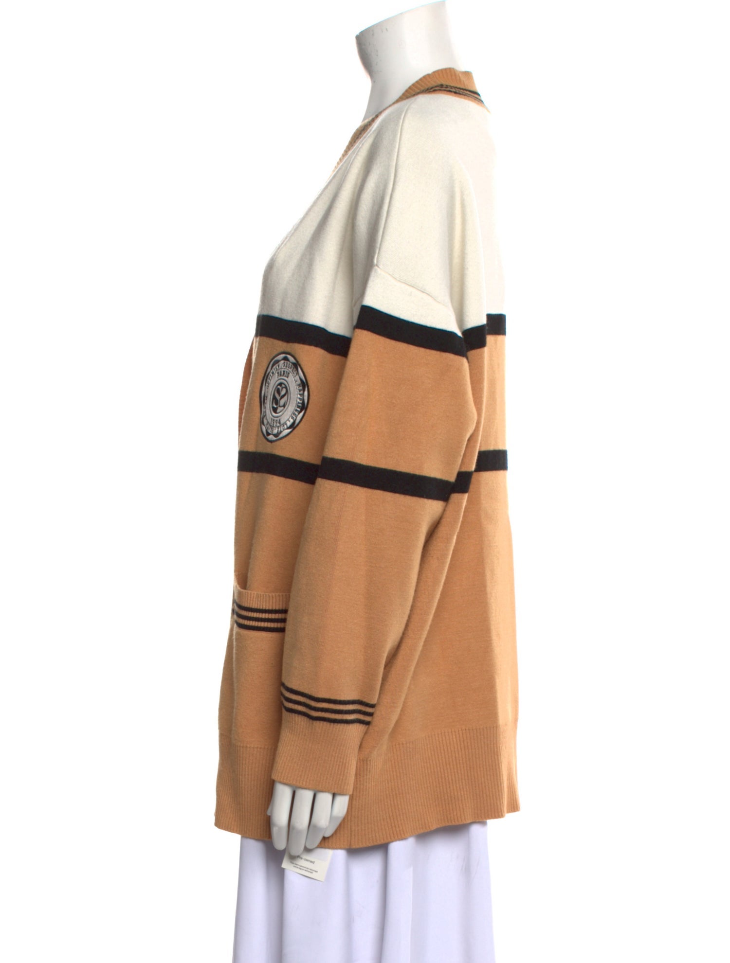 Sandro Striped V-Neck Sweater