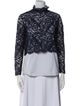 Sandro Lace Pattern Mock Neck Blouse