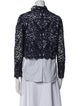 Sandro Lace Pattern Mock Neck Blouse
