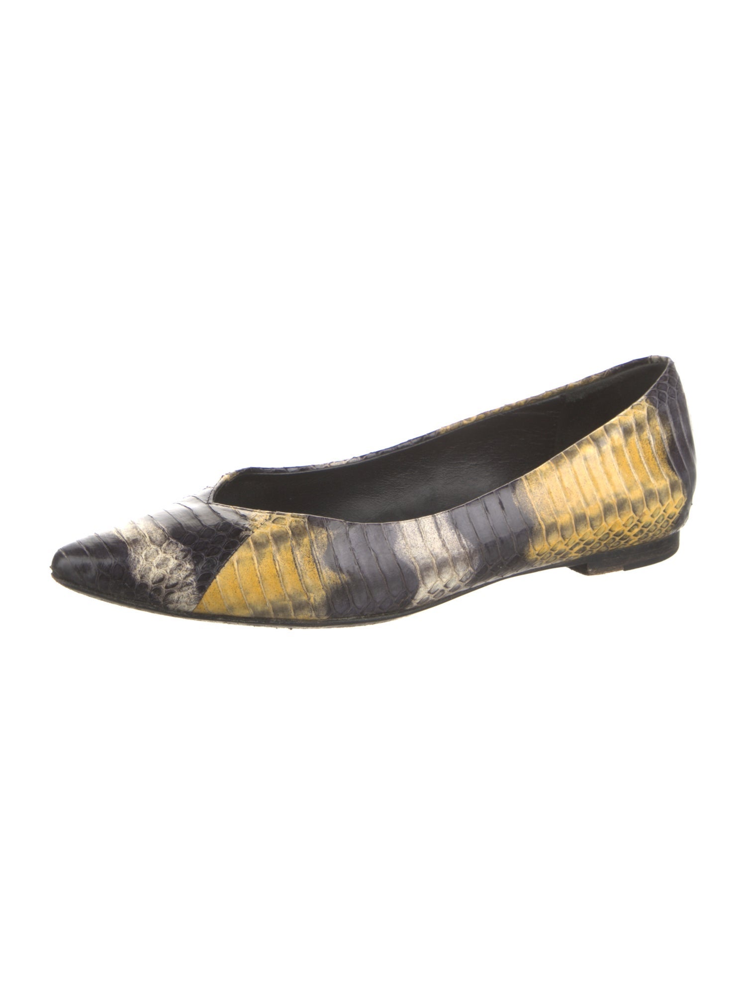 Sandro Water Snake Animal Print Flats