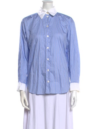 Sandro Striped Long Sleeve Button-Up Top