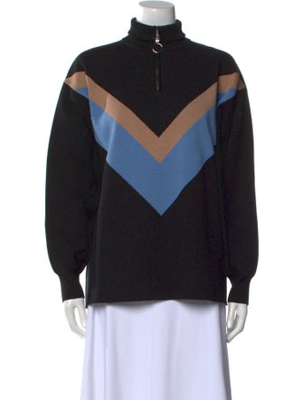 Sandro Printed Mock Neck Sweatshirt