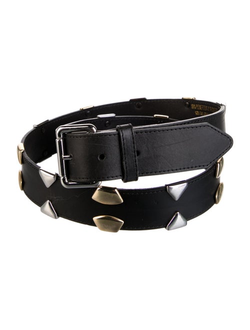 Sandro Leather Studded Accents Waist Belt