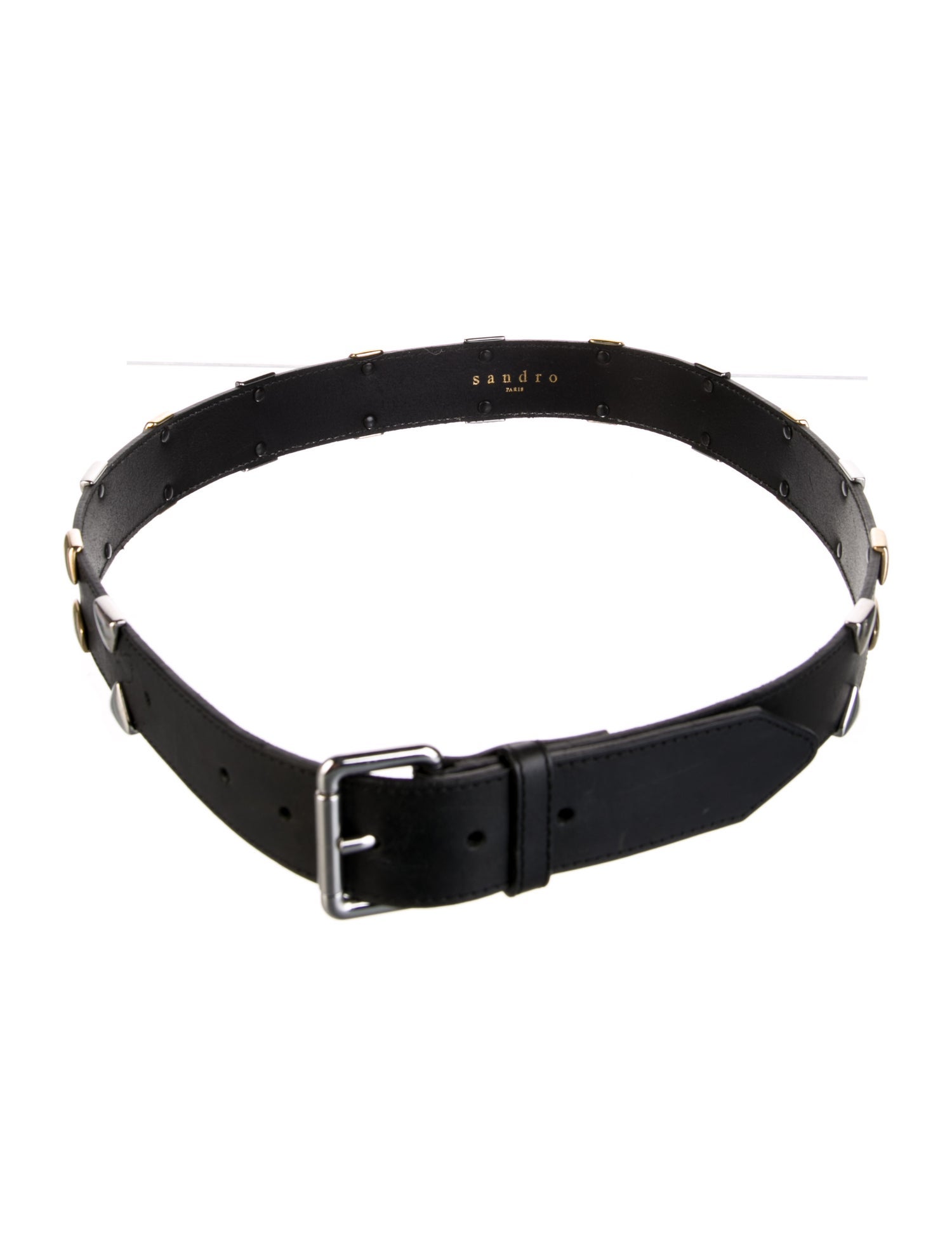 Sandro Leather Studded Accents Waist Belt