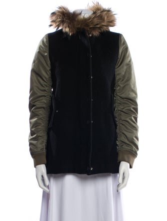 Sandro Wool Colorblock Pattern Jacket