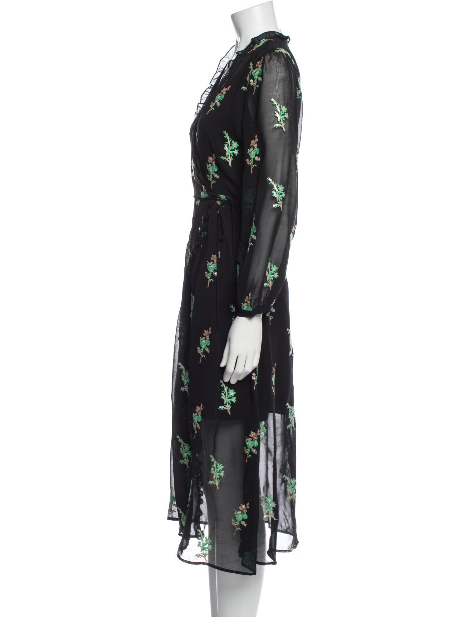 Sandro Floral Print Long Dress