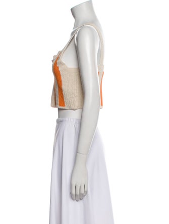 Sandro Printed V-Neck Crop Top