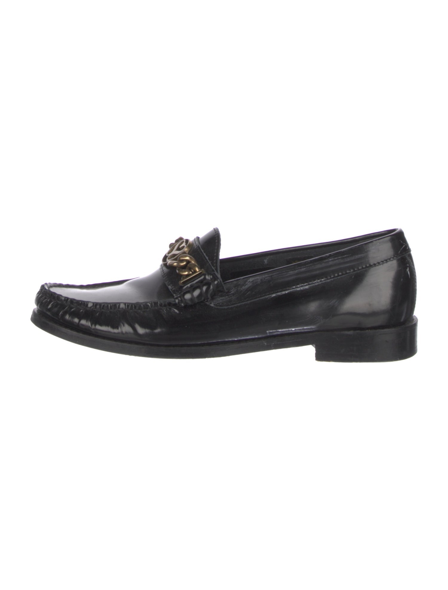 Sandro Leather Chain-Link Accents Loafers