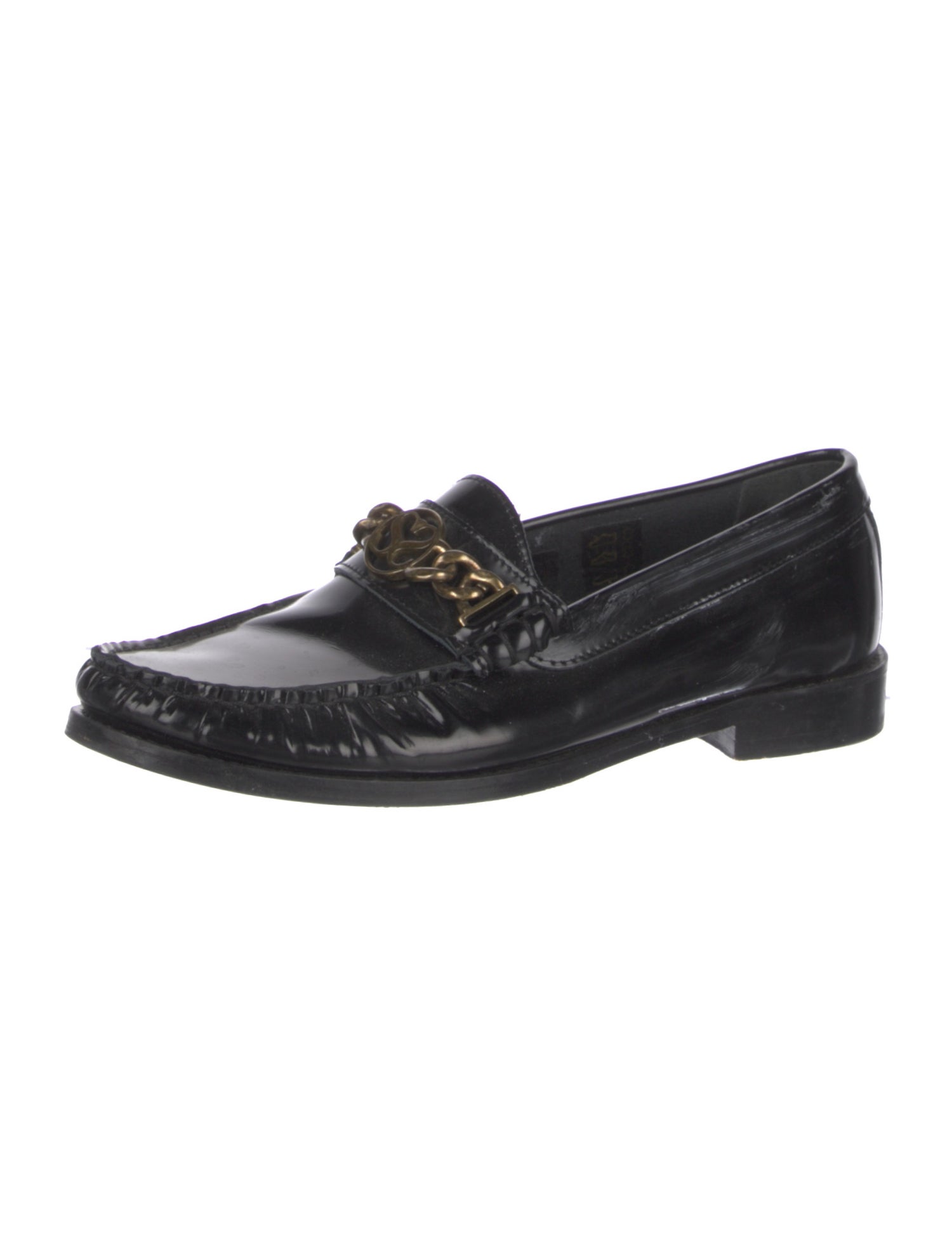 Sandro Leather Chain-Link Accents Loafers